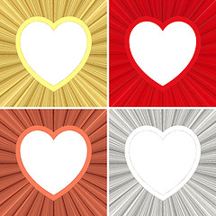 Image showing Set of blank heart shaped colorful frames