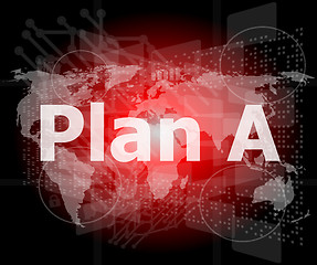 Image showing The word plan a on digital screen, business concept