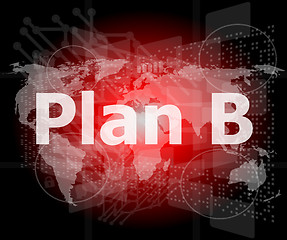 Image showing The word plan b on digital screen, business concept