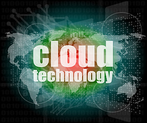 Image showing words cloud technology on digital screen, information technology concept