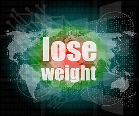 Image showing social concept: lose weight words on digital screen, 3d