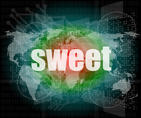 Image showing sweet words on digital touch screen interface