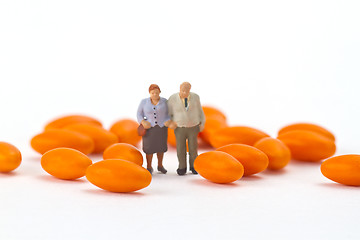 Image showing Senior Couple with pills
