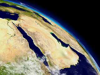 Image showing Arabian peninsula from space