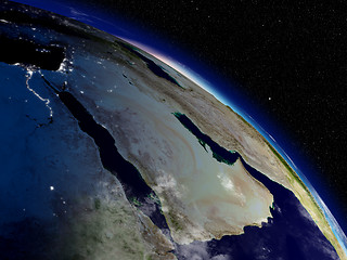 Image showing Morning over Arabian peninsula