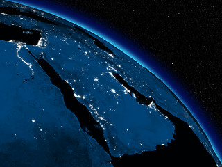 Image showing Night over Arabian peninsula