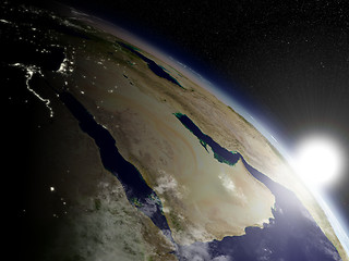 Image showing Sunrise over Arabian peninsula