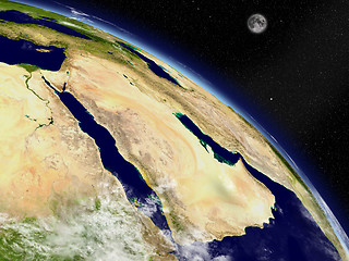 Image showing Arabian peninsula from space