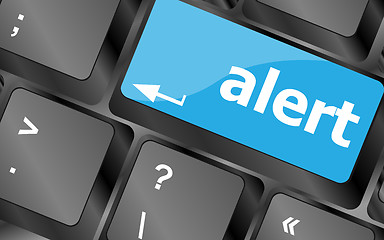 Image showing Computer keyboard with attention key alert - business background