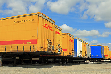 Image showing Row of Containers at Storage Area