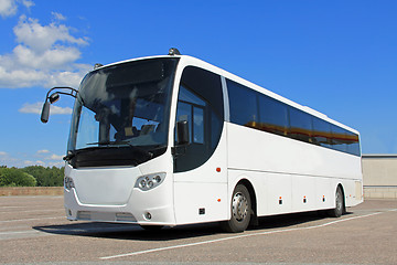 Image showing White Bus in Summer