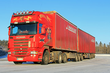 Image showing Red Scania R500 Semi Trailer Truck