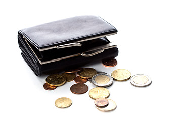 Image showing purse and euro coins 