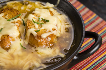 Image showing French onion soup with ingredients