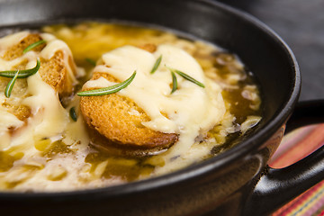 Image showing French onion soup with ingredients