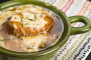 Image showing French onion soup with ingredients