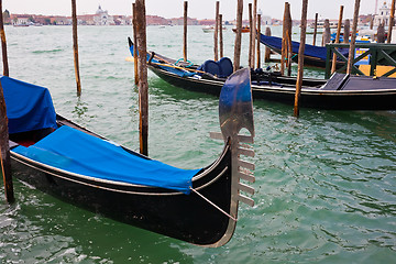 Image showing Gondolas in Venice