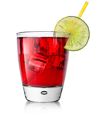 Image showing Red alcohol cocktail