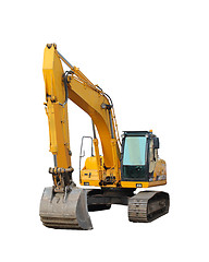 Image showing modern excavator isolated on the white background