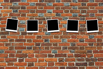 Image showing empty cards on the wall from the brick