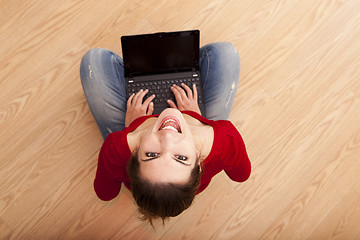 Image showing Woman working with a laptop