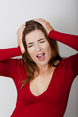 Image showing Woman with a headache