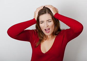 Image showing Woman with a headache