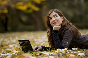 Image showing Woman working with a laptop