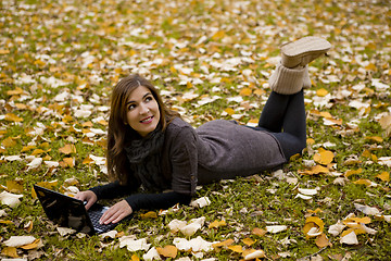 Image showing Woman working with a laptop