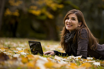 Image showing Woman working with a laptop