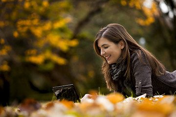 Image showing Woman working with a laptop