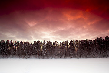 Image showing Sunset on the lake