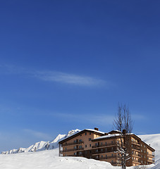 Image showing Hotel in winter mountains