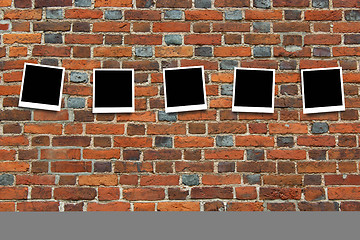 Image showing empty cards on the wall from the brick