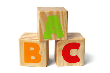 Image showing Wooden blocks with ABC letters