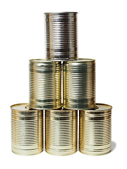 Image showing Tin Cans on White