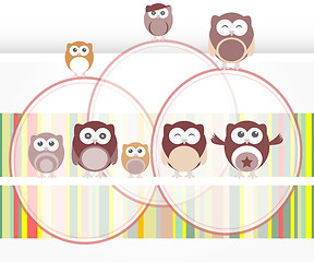 Image showing happy birthday party owls set