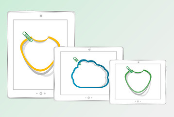 Image showing Cloud computing connection on the digital tablet pc. Isolated on white