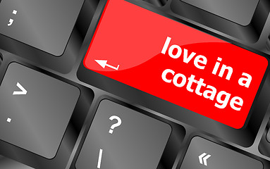 Image showing button keypad keyboard key with love is a cottage words