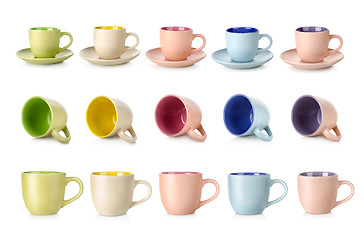 Image showing Multi-colored cups