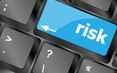 Image showing risk management keyboard key showing business insurance concept