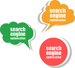 Image showing search engine optimization. Set of stickers, labels, tags. Business banners, Template for infographics