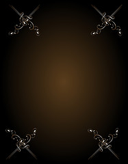 Image showing Vintage seamless wallpaper with a gold ribbon