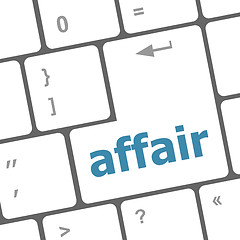 Image showing computer keyboard keys, affair word