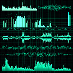 Image showing Sound waves set. Music background. EPS 10