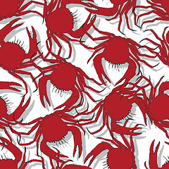 Image showing Seamless pattern background with red crabs