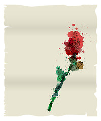Image showing Grunge love letter with young rose