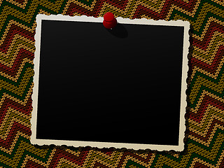 Image showing Photo frame over a knitted background