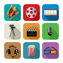 Image showing Movie and cinema icons