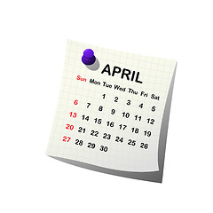Image showing 2014 paper calendar for April